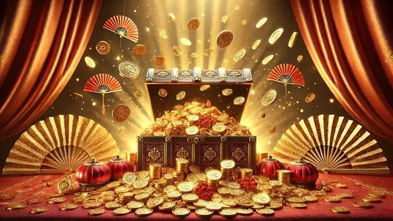 Visual permainan slot dengan simbol dan latar cahaya