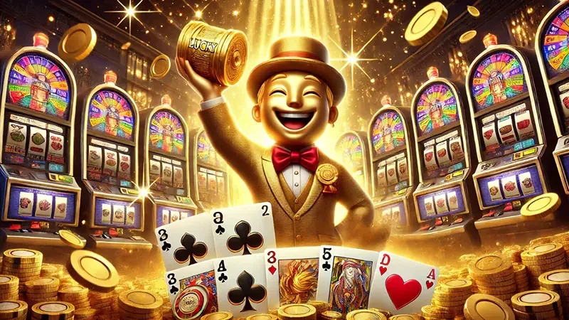 Reel slot digital dengan elemen permainan pada layar